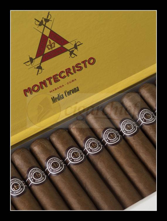 Montecristo Cuban Cigars Medias Corona with Full Box of Cigars