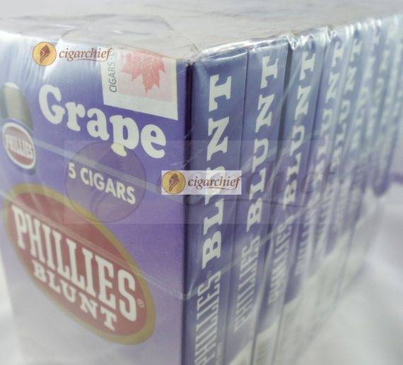 Phillies Blunts Cigars Grape Box of 50 Cigars Side