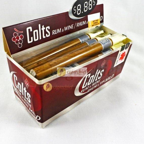 Colts Cigars Rum & Wine Mild Box of 25 Small Cigars Angle