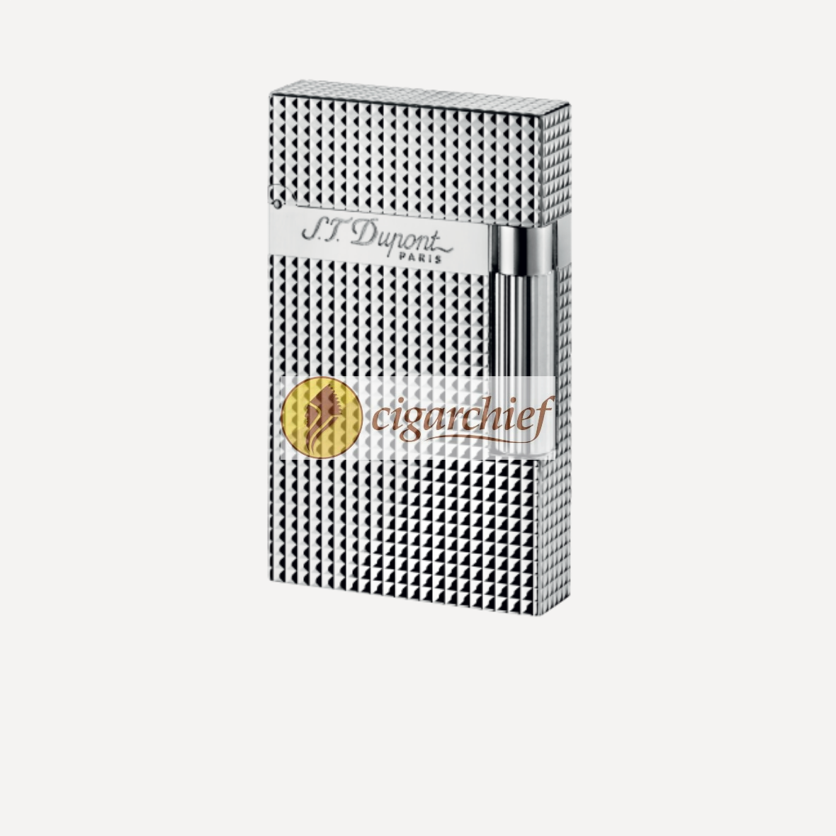 S.T. Dupont Line 2 Lighter Diamond Heads Silver Palladium Finish