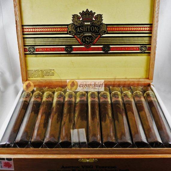 Ashton Cigars VSG Torpedo Box of 24 Cigars Open Top