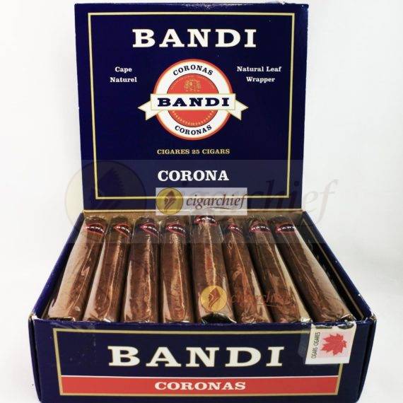 Bandi Cigars Corona Box of 25 Cigars Open White Background