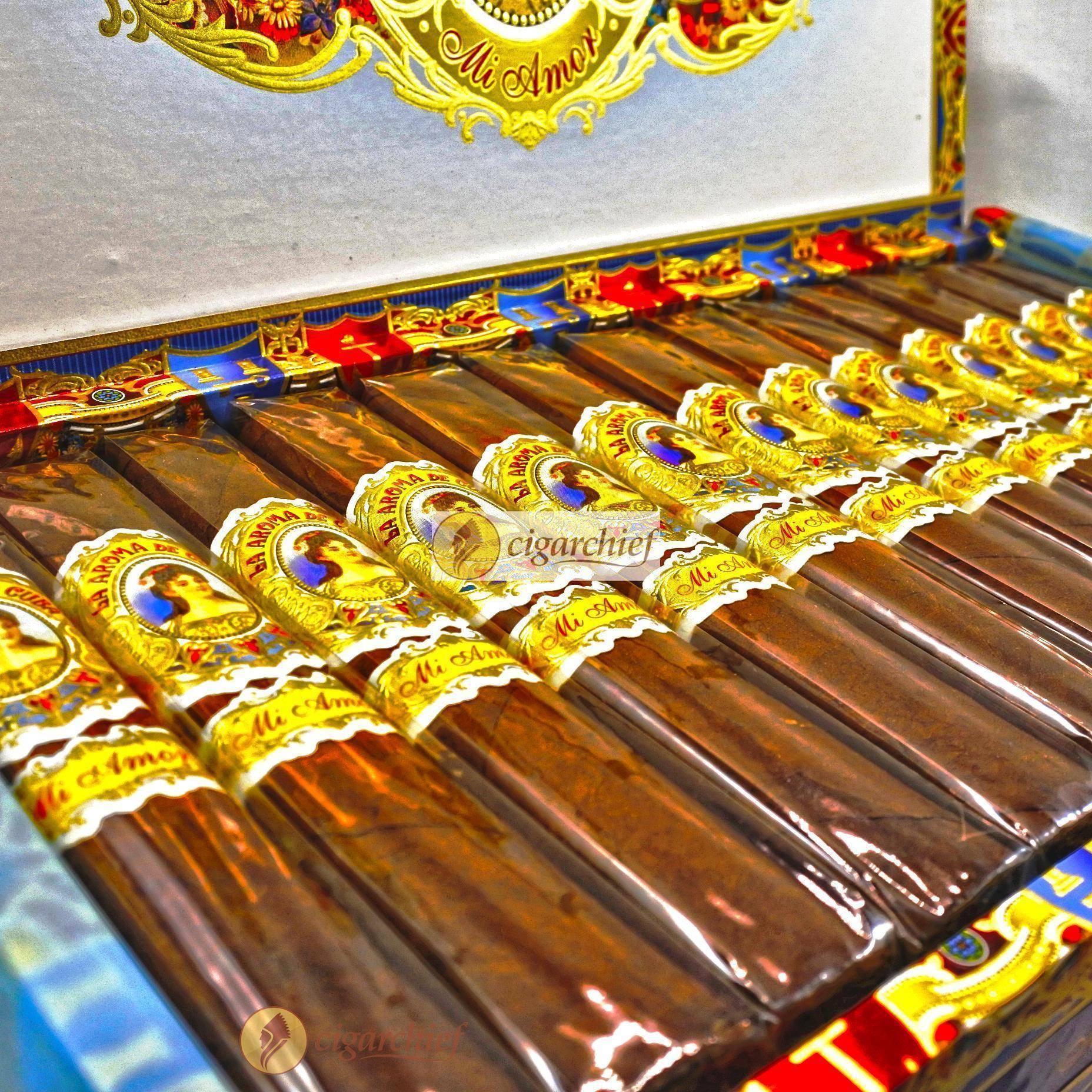 La Aroma de Cuba Cigars Mi Amor Robusto Box of 25 Cigars Open La Aroma de Cuba Cigars Mi Amor Robusto Box of 25 Cigars Open