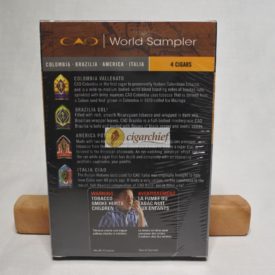 CAO Cigars World Sampler Sealed Pack of 4 Cigars Rear Descriptions