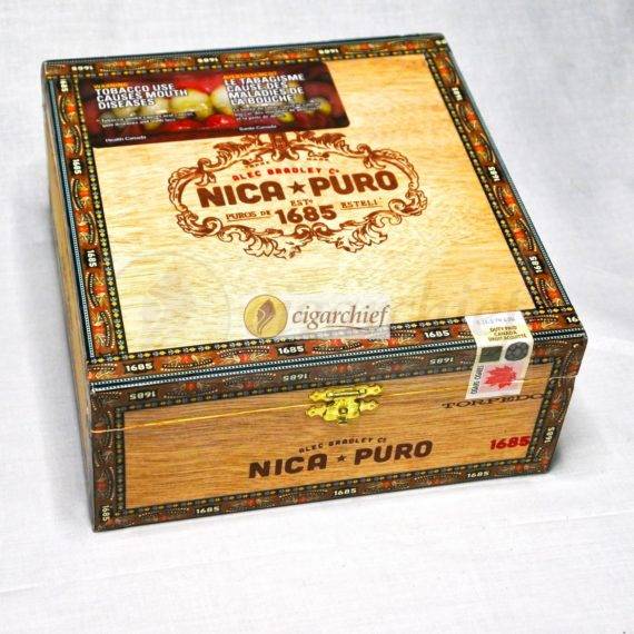 Alec Bradley Cigars Nica Puro Torpedo Box of 20 Cigars Closed