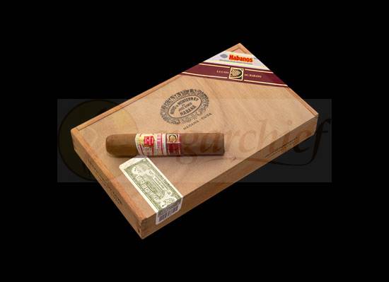 Hoyo de Monterrey Cigars Epicure De Luxe Box of 10 Cigars Single Cigar On Top Cigar Black Background