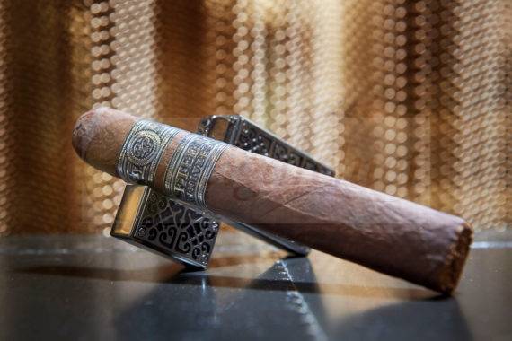 Rocky Patel Cigars 15th Anniversary Robusto Single Cigar Cigar Lighter Angle