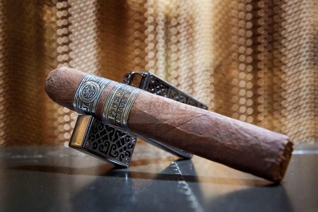 Rocky Patel Cigars 15th Anniversary Robusto Single Cigar Cigar Lighter Angle Rocky Patel Cigars 15th Anniversary Robusto Single Cigar Cigar Lighter Angle