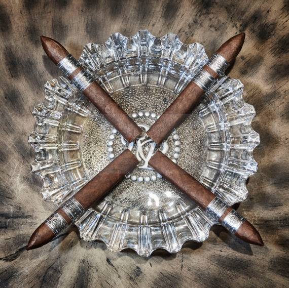 Rocky Patel Cigars 15th Anniversary Torpedo Single Cigar Crystal Ashtray