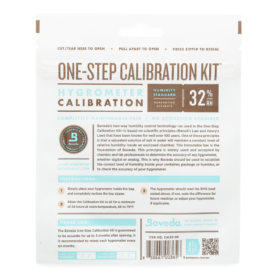 One-Step Calibration Kit, 32% RH Details Back of Package Instructions
