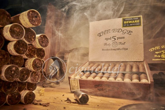 Rocky Patel Cigars The Edge Corojo Toro Full Box of Cigars Open and Bundle