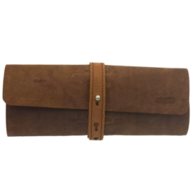 Adorini Leather Brown Cigar Roll Case