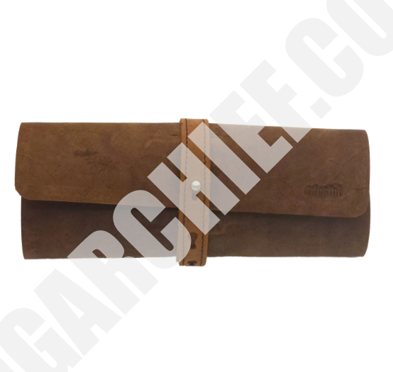 Adorini Leather Brown Cigar Roll Case