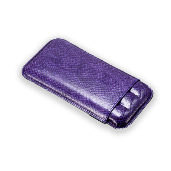 Siglo Lizard Print Leather 3 Cigar Case