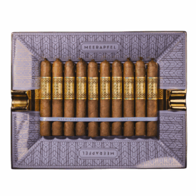 Meerapfel Ernest Double Robusto cigars in porcelain ashtray-casket, 10-count presentation with luxury gold embossed cigar bands