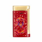 S.T. Dupont Slim 7 Dragon Burgundy & Gold Lighter