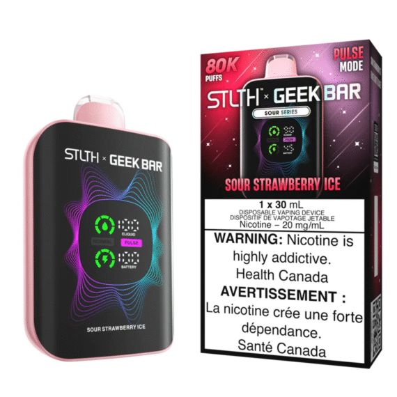 STLTH x Geek Bar 80K Disposable Vape - Sour Strawberry Ice - Cigar Chief
