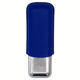 S.T. Dupont 2 Cigar Blue Leather Case