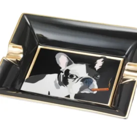 SIGLO Dog in Black Ashtray
