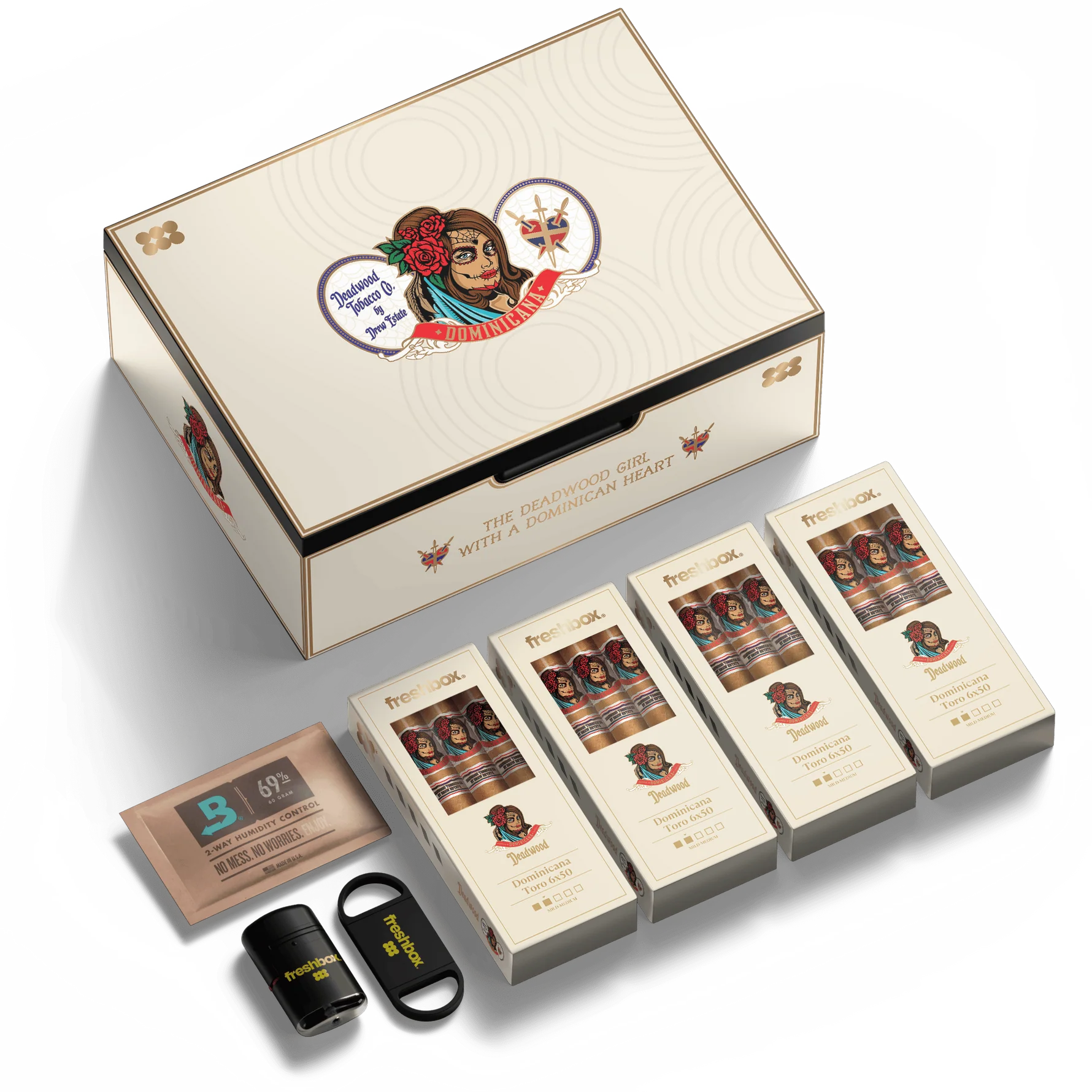 FreshBox Deadwood Dominicana Edition Humidor Starter Kit FreshBox Deadwood Dominicana Edition Humidor Starter Kit